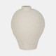 19737-02#8" Curved Rough Vase, Cream White