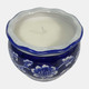 80298# 4", 7oz Round Chinoiserie Candle , Blue/white