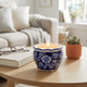 80298# 4", 7oz Round Chinoiserie Candle , Blue/white