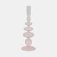 20118-12#11" Vintage Glass Taper Candle Holder, Pink