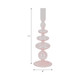 20118-12#11" Vintage Glass Taper Candle Holder, Pink