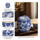 80303#5" 8.5oz Peony Chinoiserie Lidded Candle, Blu/wht