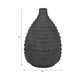 20215#15" Faded Ribbed Bulbous Vase, Black