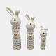 20224-03#12" Squiggly Bunny With Gold Heart, White/black