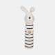 20225-03#12" Lines Bunny With Gold Heart, White/black