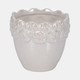 20262-02#6" Iridescent Floral Crown Planter, Ivory