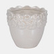 20262-02#6" Iridescent Floral Crown Planter, Ivory