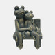 20288#12" Cuddling Frogs On Bench, Bronze