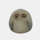 20299-01#8" Chubby Owl With Solar Eyes, Grey