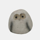 20299-02#13" Chubby Owl With Solar Eyes, Grey