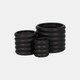 20301-02#S/3 4/6/7" Stacked Rings Planters, Black