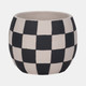 20313-02#8" Checkerboard Rounded Planter, Black/white