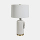51317#29" Dahlia Flower Applique Table Lamp, Cream/gold