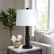 51325#27" Carved Totem Table Lamp, Black