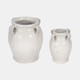 20337-03#8" Vase With Handles, White Crackle