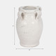 20337-03#8" Vase With Handles, White Crackle