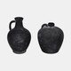 20338-01#10" Weathered Jug With Handle, Black