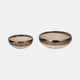 20347#S/2 12/15" Gold Rim Bowls, Grey