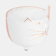 20357#6" Kitty Whiskers Footed Planter, White/tan