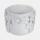20362-01#6" Floral Applique Planter, White