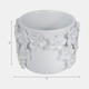 20362-01#6" Floral Applique Planter, White