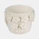 20362-02#6" Floral Applique Planter, Ivory