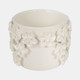 20362-02#6" Floral Applique Planter, Ivory