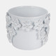 20362-03#8" Floral Applique Planter, White