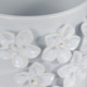 20362-03#8" Floral Applique Planter, White