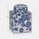 20372-01#8" Cherry Blossom Chinoiserie Jar, Blue/white