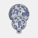 20372-02#14" Cherry Blossom Chinoiserie Gourd Vase, Blue/wh