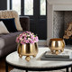 20400-01#S/2 9/11" Round Metal Planters With Ball Feet, Gld