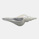 20425-02#12" Long Iridescent Seashell With Silver, Ivory/si