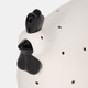 18486-03#7" Dotted Rooster, White/black