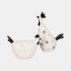 18486-03#7" Dotted Rooster, White/black
