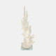 20439-02#14" Branching Coral On Glass Base, White