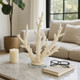 20439-02#14" Branching Coral On Glass Base, White