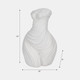 20455-02#16" Curvy Ribbed Sculpture, White