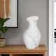 20455-02#16" Curvy Ribbed Sculpture, White