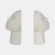 20465#S/2 9" Textured Head Up Bookends, White