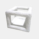 20481-01#6" Textured Open Square Object, White