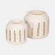 20486-01#8" Round Lantern Hurricane With Open Slats, White