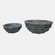 20487-02#S/2 8/12" Textured Knobby Knot Bowls, Black