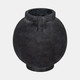 20488-04#7" Bulbous Jug With Handle, Black
