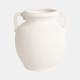 20492-01#9" Weathered Jug With Handles, White