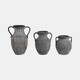 20493-03#15" Weathered Jug With Handles, Black