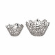 EV20513-01#S/2 10/13" Steffi Silver Ceramic Bowls 