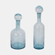 20542-02#20" Glass Bottle With Stopper, Light Blue