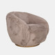 17089-02#Roundback Swivel Chair, Tan
