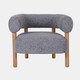 20552-01#Roundback Accent Chair W/ Wood Legs, Gray